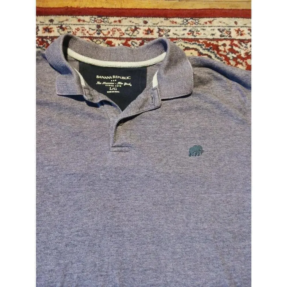 Banana Republic Men's Large Purple Pique Polo Shirt